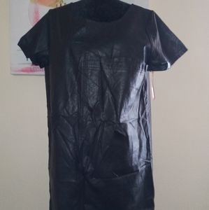 Faux Leather Dress